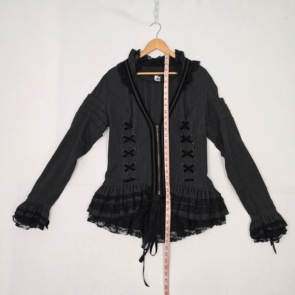 Spin Doctor 2XL Florence Victorian Gothic Steampunk Black Corset Lace Jacket - Picture 14 of 16